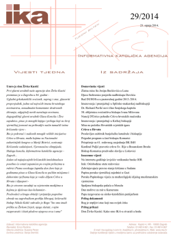 23. srpnja 2014. Umro je don Živko Kustić Prvi glavni urednik na&scaron;e