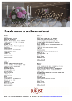 menu za vjenčanja