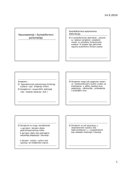14.5.2010 1 Neurastenija i Somatiformni poremečaji