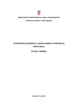 statistiĉko izvje&scaron;će o javnoj nabavi u republici hrvatskoj za 2010