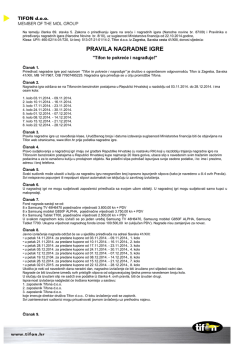 PRAVILA NAGRADNE IGRE