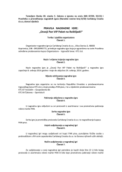 PRAVILA NAGRADNE IGRE