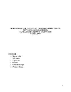novi program III godine.pdf - Akademija likovnih umjetnosti