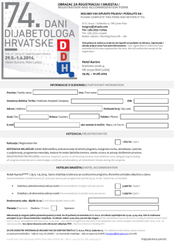 obrazac za registraciju i smje&scaron;taj / registration and accommodation