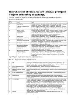 Instrukcije uz obrazac JS3100 (prijava, promjena i odjava