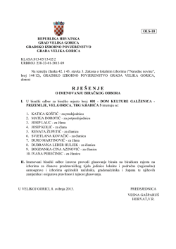 R J E Š E N J E - Grad Velika Gorica