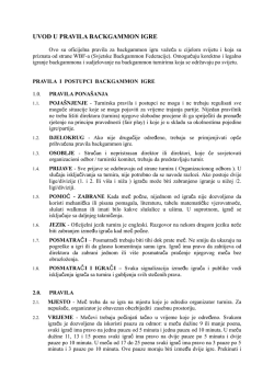 UVOD U PRAVILA BACKGAMMON IGRE