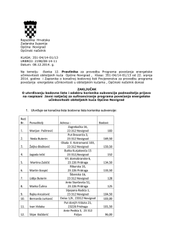 1. Utvrđuje se konačna lista bodovna lista