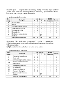 Nastavni plan i program (8 semestara