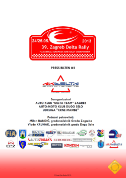 PRESS BILTEN #2 - 39. Zagreb Delta Rally