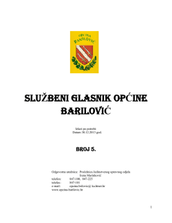 SLUŽBENI GLASNIK OPĆINE BARILOVIĆ
