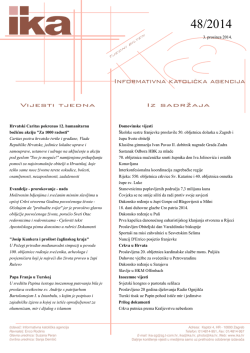 3. prosinca 2014. Hrvatski Caritas pokrenuo 12. humanitarnu