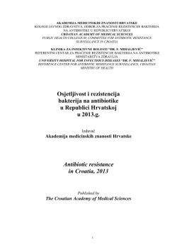 Izvje&scaron;taj o osjetljivosti i rezistenciji bakterija na antibiotike u