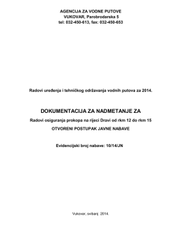 Dokumentacija za nadmetanje Ev.broj: 10/14/JN