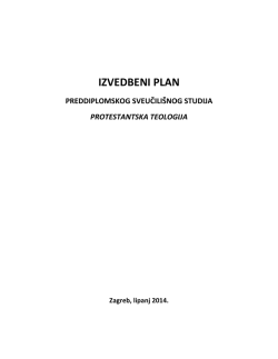 IZVEDBENI PLAN - Teolo&scaron;ki fakultet "Matija Vlačić Ilirik"