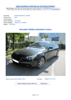 Primjer izrade tržišne procjene vrijednosti vozila BMW