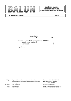 Sadržaj: - Nogometni savez Županije splitsko