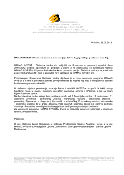 Priopcenje za medije - Sporazum HAMAG