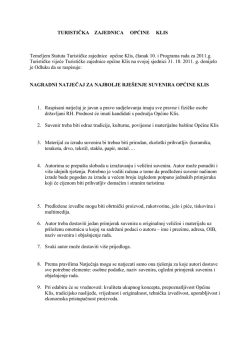 Nagradni natječaj za najbolje rje&scaron;enje suvenira Općine