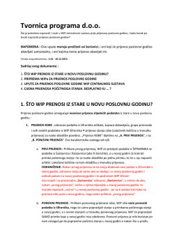 2. PRIPREMA WIPa ZA PRIJENOS POSLOVNE GODINE