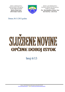 2 MB 6th Nov 2013 službene novine općine Doboj Istok broj 6-13