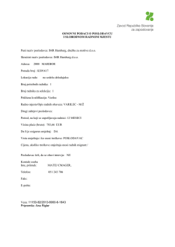 IMR Hamburg, družba za storitve doo Skraćeni n