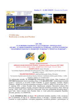 Studeni, 5. – 8. 2014. SOLIN / Hrvatska hotel President OD