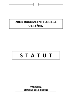 S  T  A  T  U  T - Zbor rukometnih sudaca Varaždin