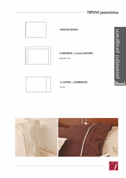 Tipovi i dimenzije plahti, posteljina i jastučnica