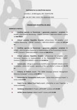 Financijski izvje&scaron;taj za 2012. godinu