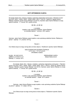 AKTI OPĆINSKOG VIJEĆA