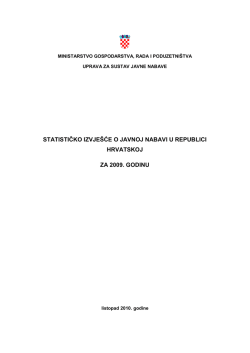 statistiĉko izvješće o javnoj nabavi u republici hrvatskoj za 2009