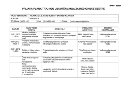 Prijava plana trajne edukacije za medicinske sestre