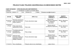 Prijava plana trajne edukacije za medicinske sestre