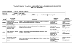prijava plana trajne edukacije za medicinske sestre