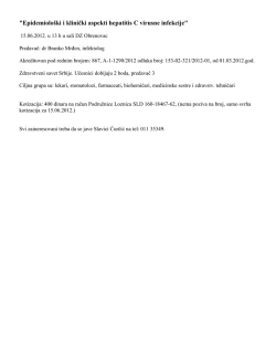 "Epidemiolo&scaron;ki i klinički aspekti hepatitis C virusne infekcije"