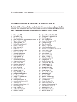 PEER REVIEWERS FOR ACTA MEDICA ACADEMICA, VOL. 42
