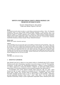 "ISPITIVANJE DRUMSKOG MOSTA PREKO