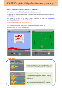 SCRATCH &ndash; vježba &bdquo;Prilagodba jednostavne igrice u drugu&ldquo;