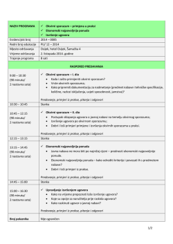 1/2 NAZIV PROGRAMA Okvirni sporazum – primjena u praksi