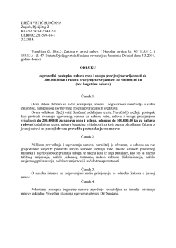 Odluka ravnateljice o provođenju postupka nabave bagatelne