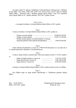 Izvjestaj o izvrsenju Budzeta za 2012. godinu