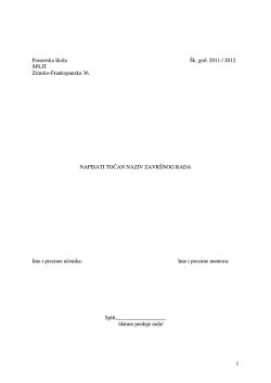 zavr&scaron;ni rad - upute za izradu - Stare stranice pomsk.hr-a