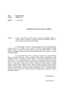 Izvje&scaron;će o provođenju Ustavnog zakona za 2011.