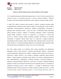 Izvjesce o radu HZHM za 2012 godinu