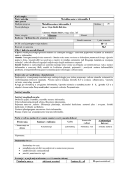 Metodika nastave informatike I