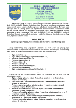 Odluka o preraspodjeli vol. mjesta VSS 2012
