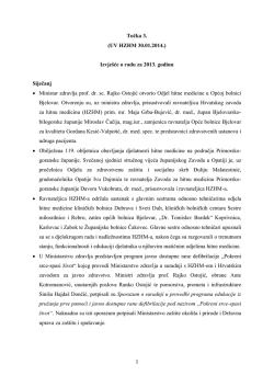 Točka 3. (UV HZHM 30.01.2014.) Izvje&scaron;će o radu za 2013. godinu