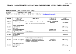 Prijava plana trajne edukacije za medicinske sestre