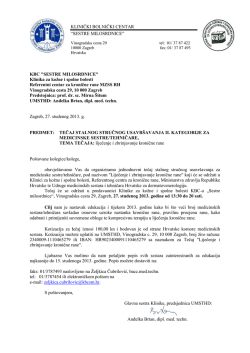 KB "SESTRE MILOSRDNICE" - Sestrinstvo KBCSM